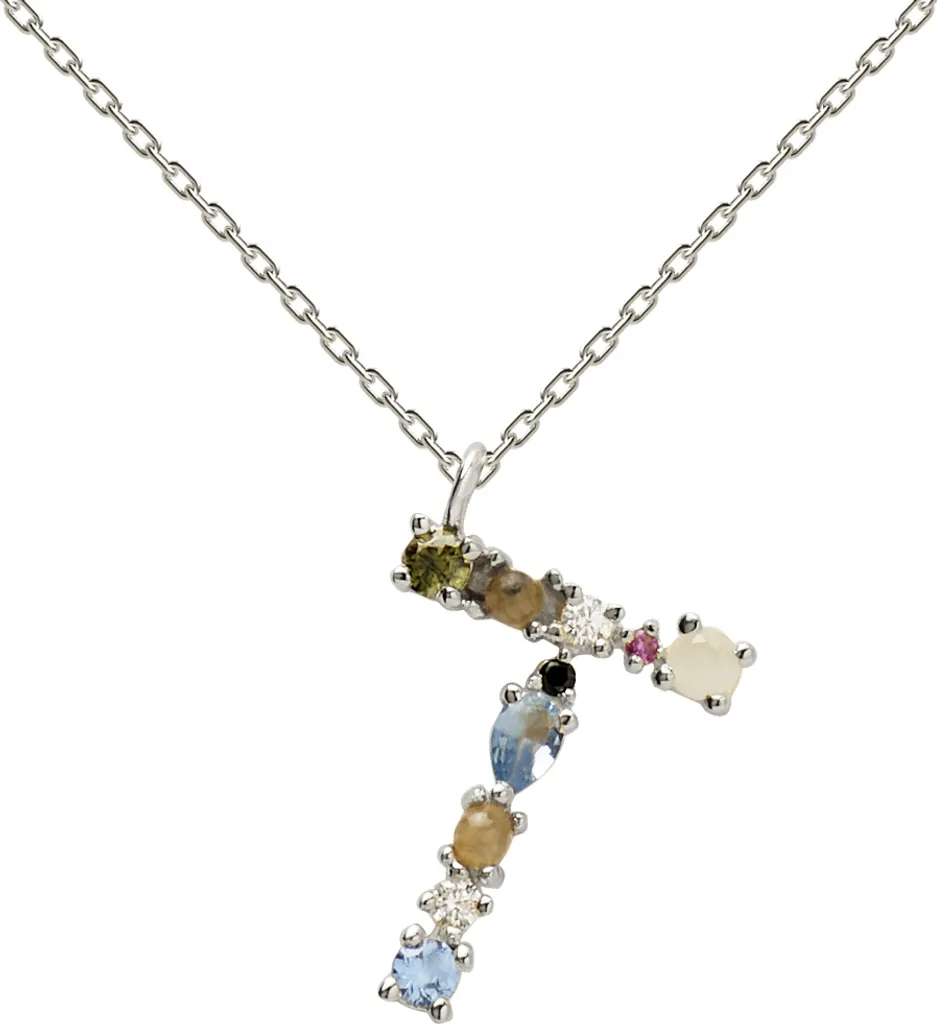 PDPAOLA Collier Lettre T en Argent Massif 925 Modèle CO02-115-U