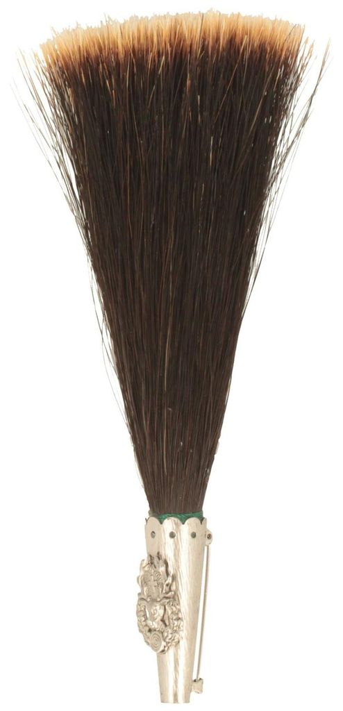 Hutanstecker Schützenschild mit Gamsbart-Imitat von Hut-Breiter in schwarz