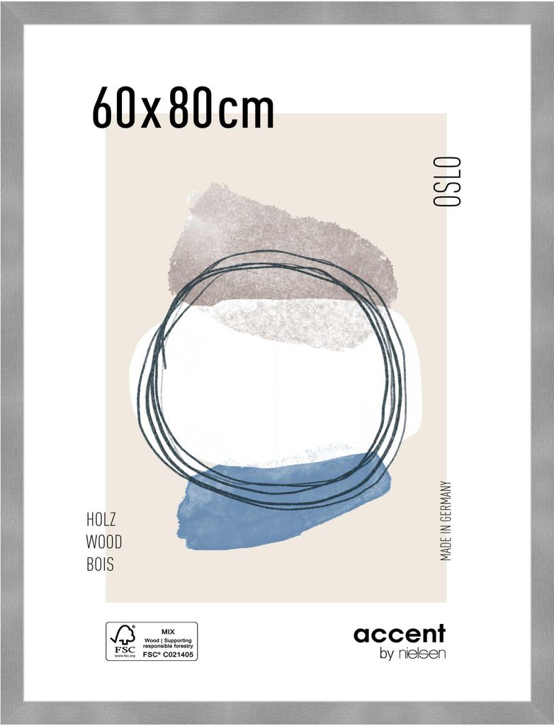 accent by nielsen Holz Bilderrahmen Oslo, 60x80 cm, Silber