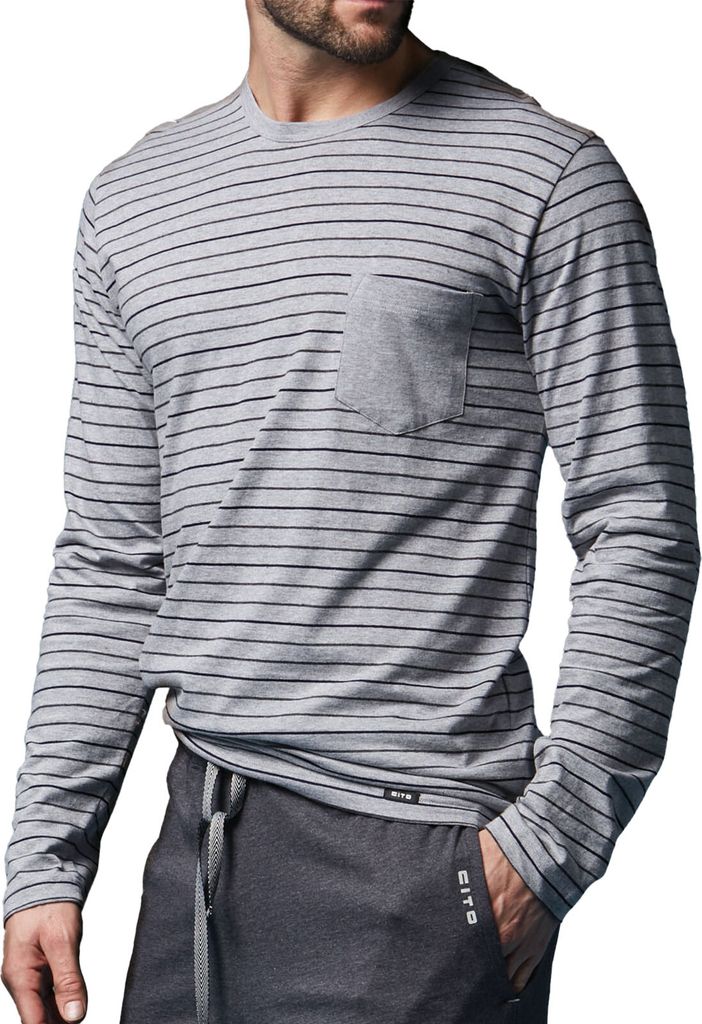 Herren Pyjama Oberteil lang pure Baumwolle von der Marke Produktbild 
