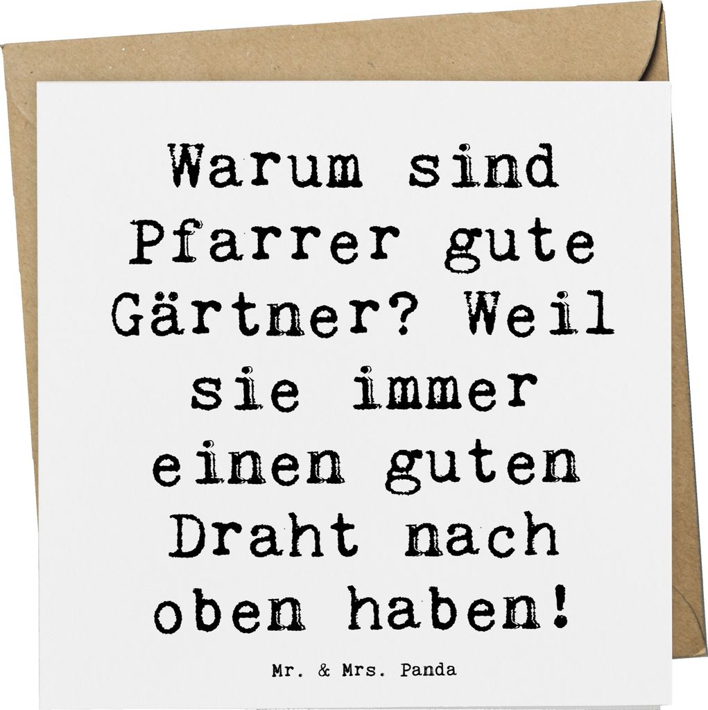 Mr. & Mrs. Panda Glückwunschkarte Spruch Pfarrer Gärtner - Weiß - Geschenk, humorvolles Sprichwort, Berufspassion, besondere Verbindung, Berufe,...