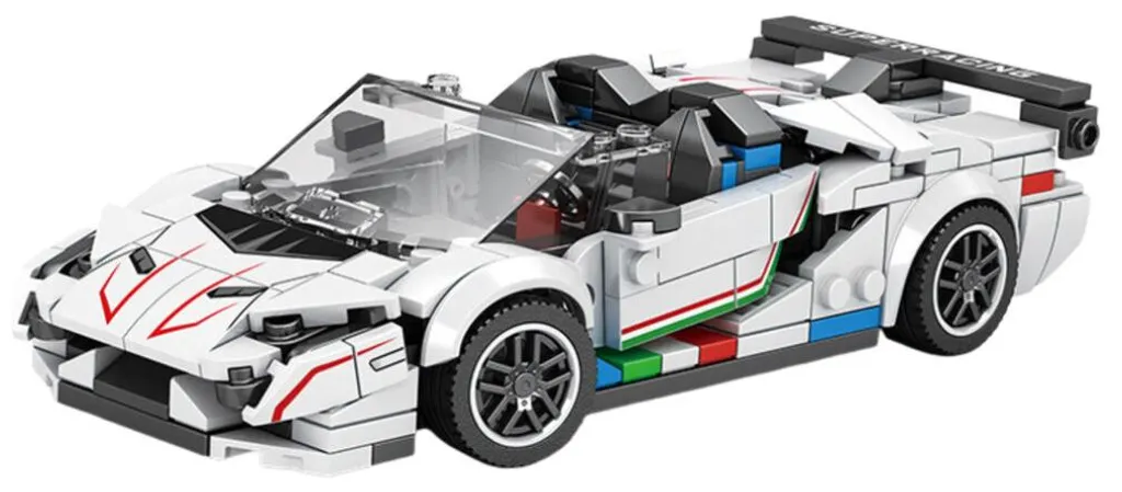 Cabriolet SVJ blanc à construire avec 348 pièces : design ultra réaliste