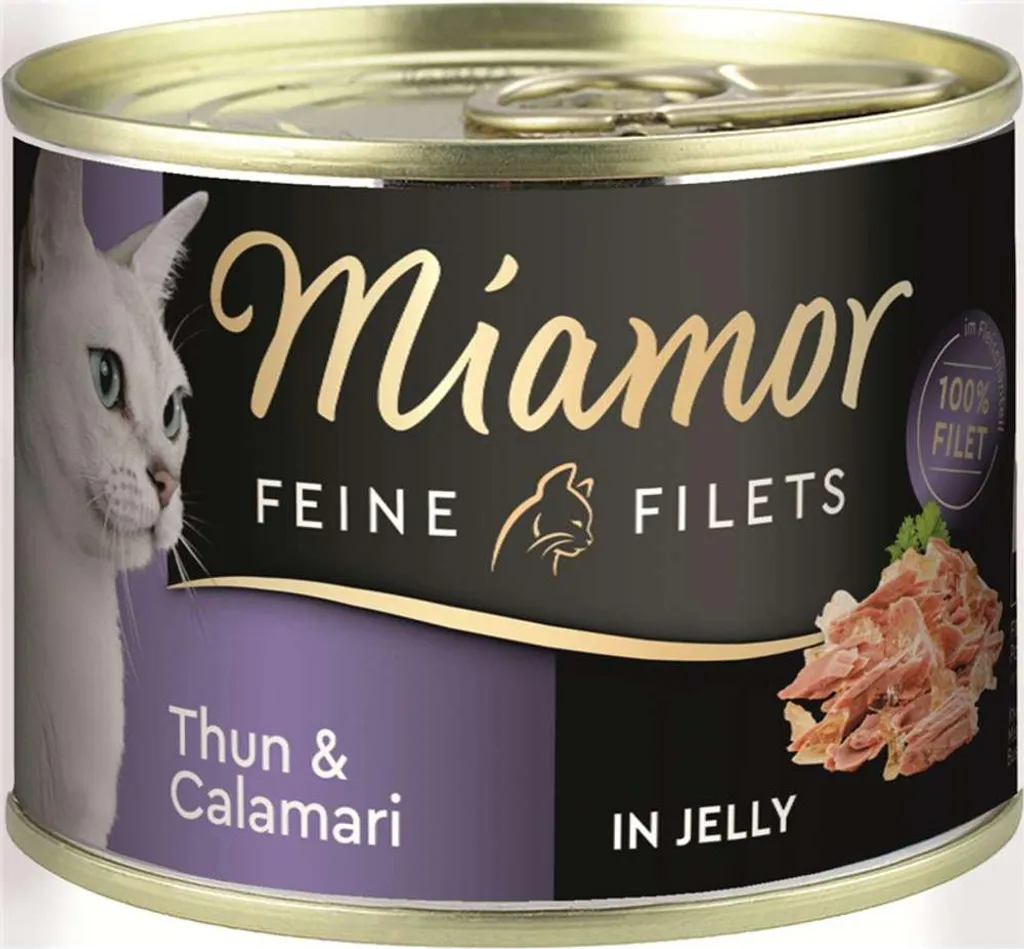Miamor Feine Filets Thon Calamari 185g : Pâtée Digeste pour Chat 12x