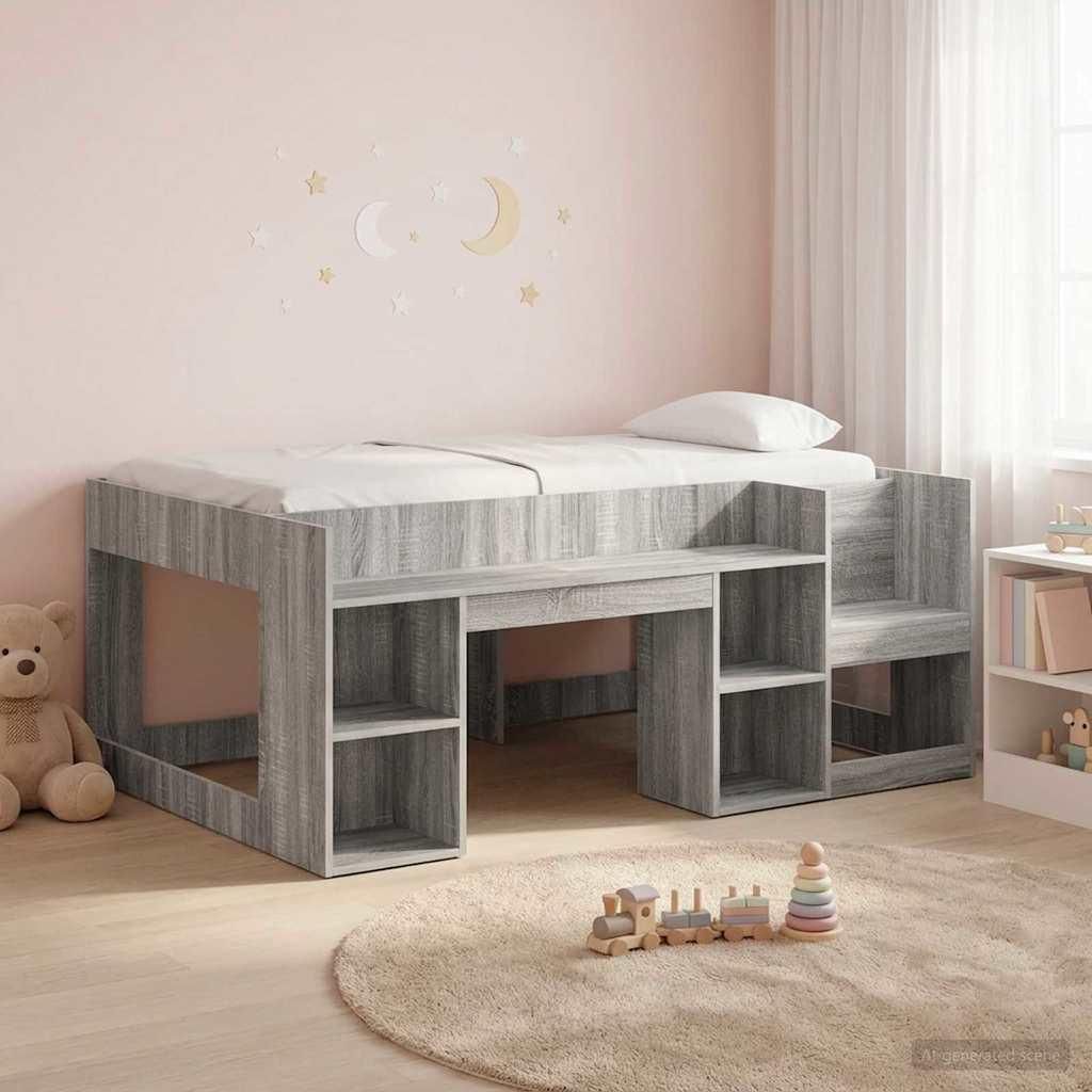 Maison Exclusive - Kinderbettgestell mit Stauraum Grau Sonoma 80 x 160 cm