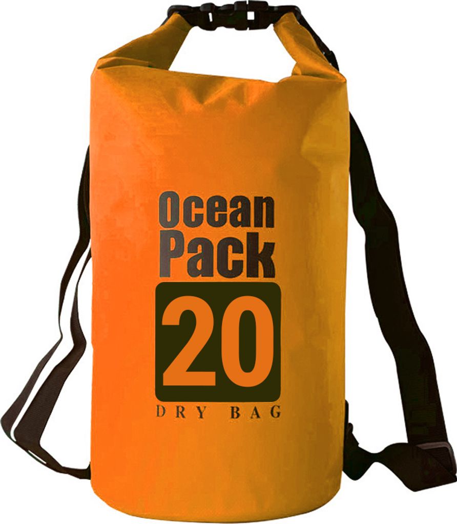 Outdoor-Sport wasserdichte Tasche, 20L PVC wasserdichte Tasche, Rafting-Tasche, Camping-Tasche, Fluss-Trail-Tasche, Rucksack, Orange