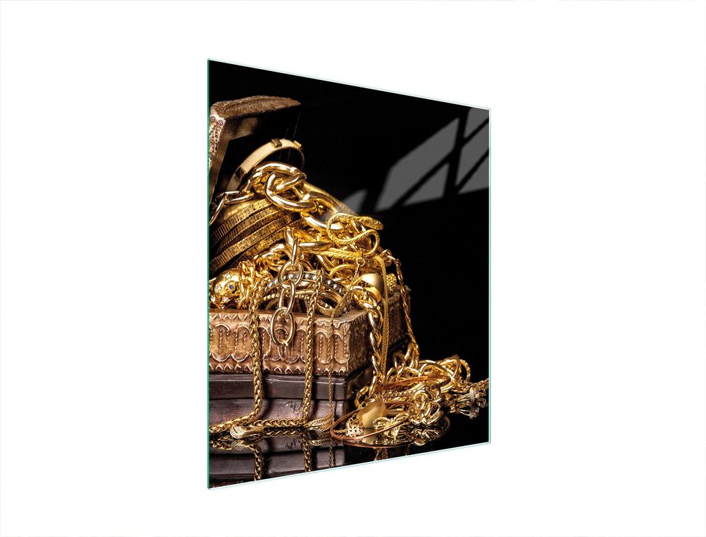 Glasschneidebrett 45x52 Gold