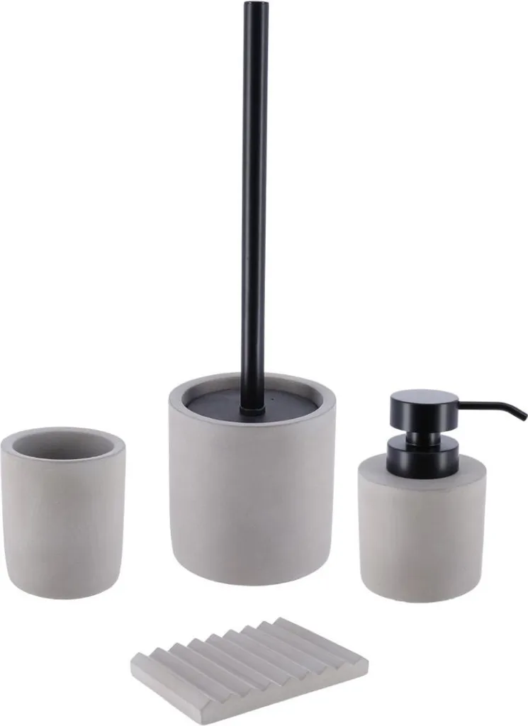 Ensemble de salle de bain Tendance gris mat en ciment véritable