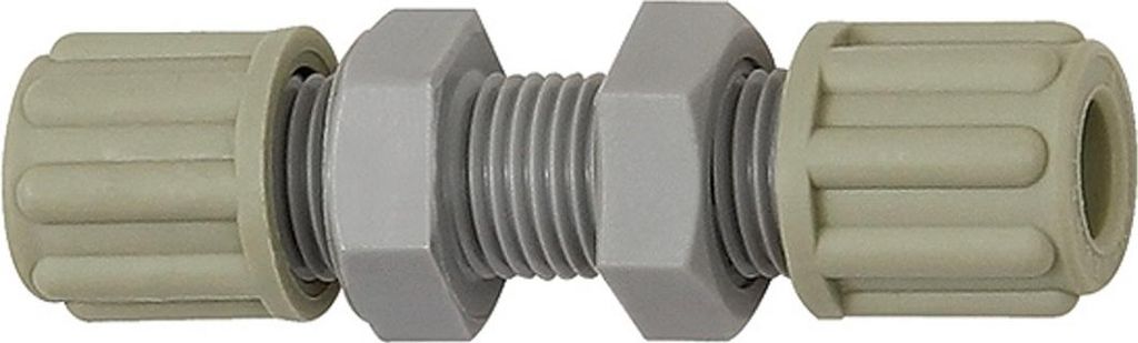 Riegler Gerade Schottverbindung, M14x1,5, für Schlauch 6/8 mm, SW 19, PA
