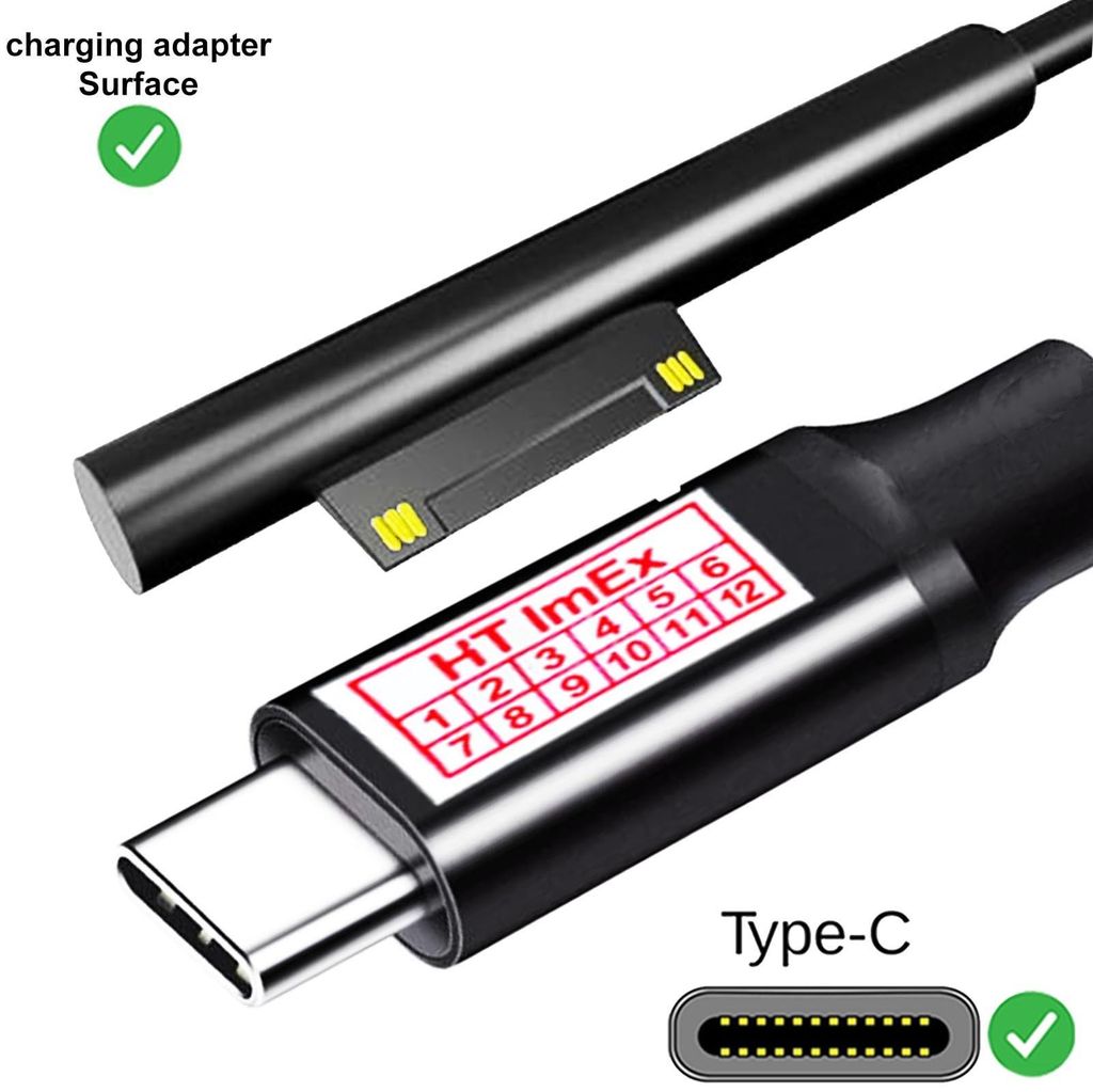 Fast Charging USB Type-C male Power Supply for Microsoft Surface Pro 7 3 4 5 65W