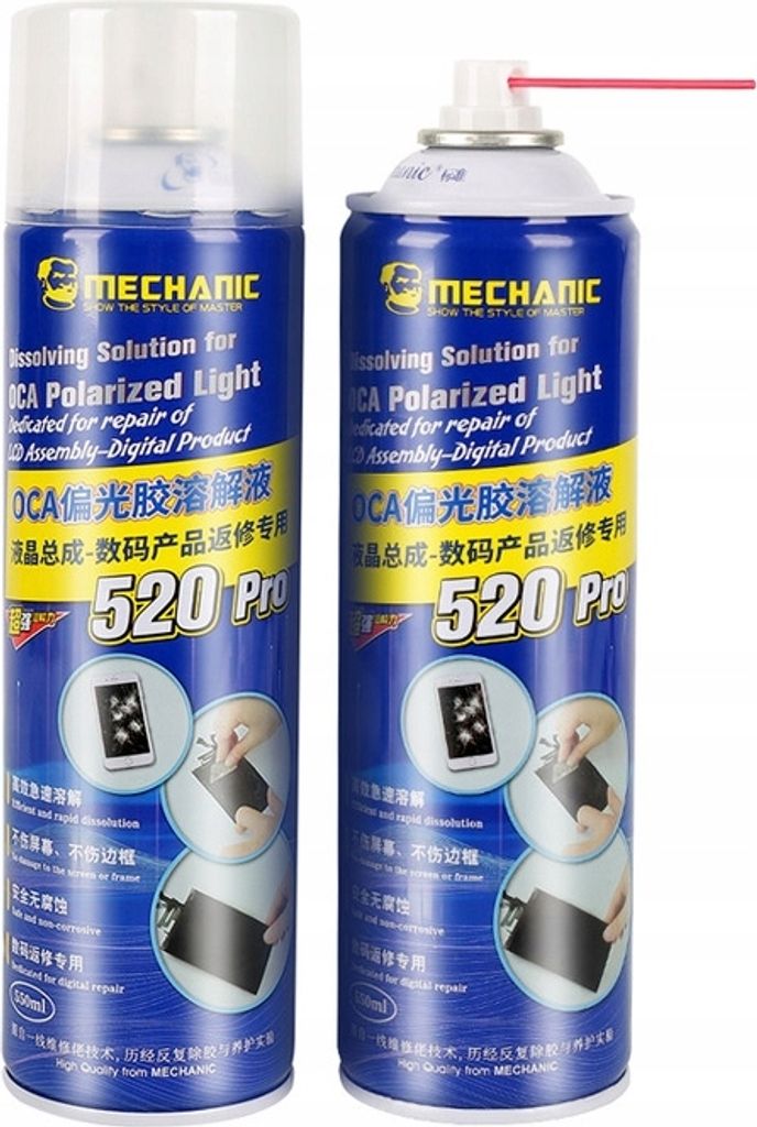 Mechanic 520 Pro Spray – Solvant Professionnel OCA LCD 550 Image du produit 