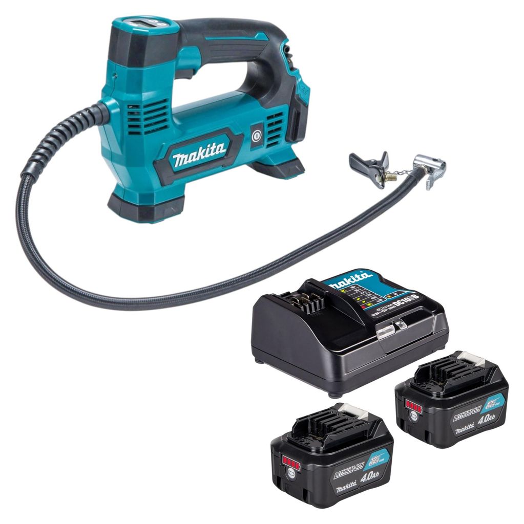 Makita MP 100 DSM Akku Kompressor 12 V max. 8,3 bar + 2x Akku 4,0 Ah + Ladegerät