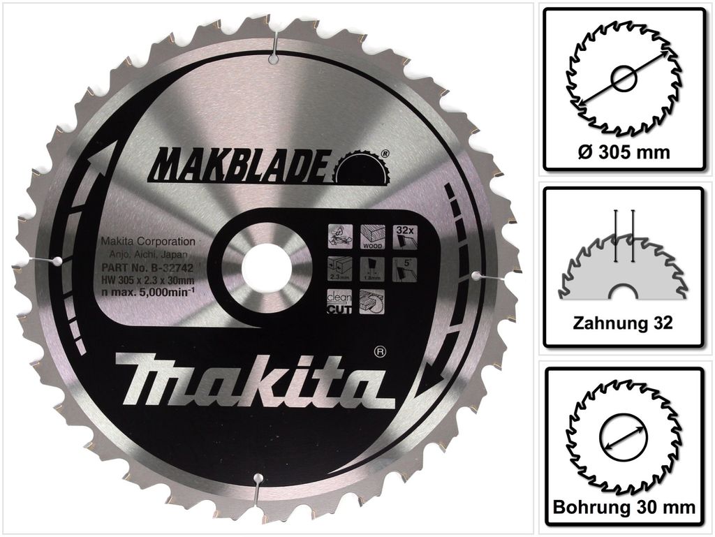 Makita Sägeblatt MAKBLADE 305x30x32Z