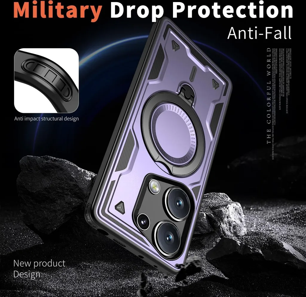 Cover Rugged per Poco M6 Pro 4G e Redmi Note 13 Pro 4G con Stand - 5