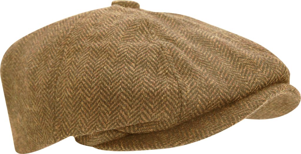 Herren Schirmmütze mit Hahnentrittmuster HA484 (58 cm) (Beige)