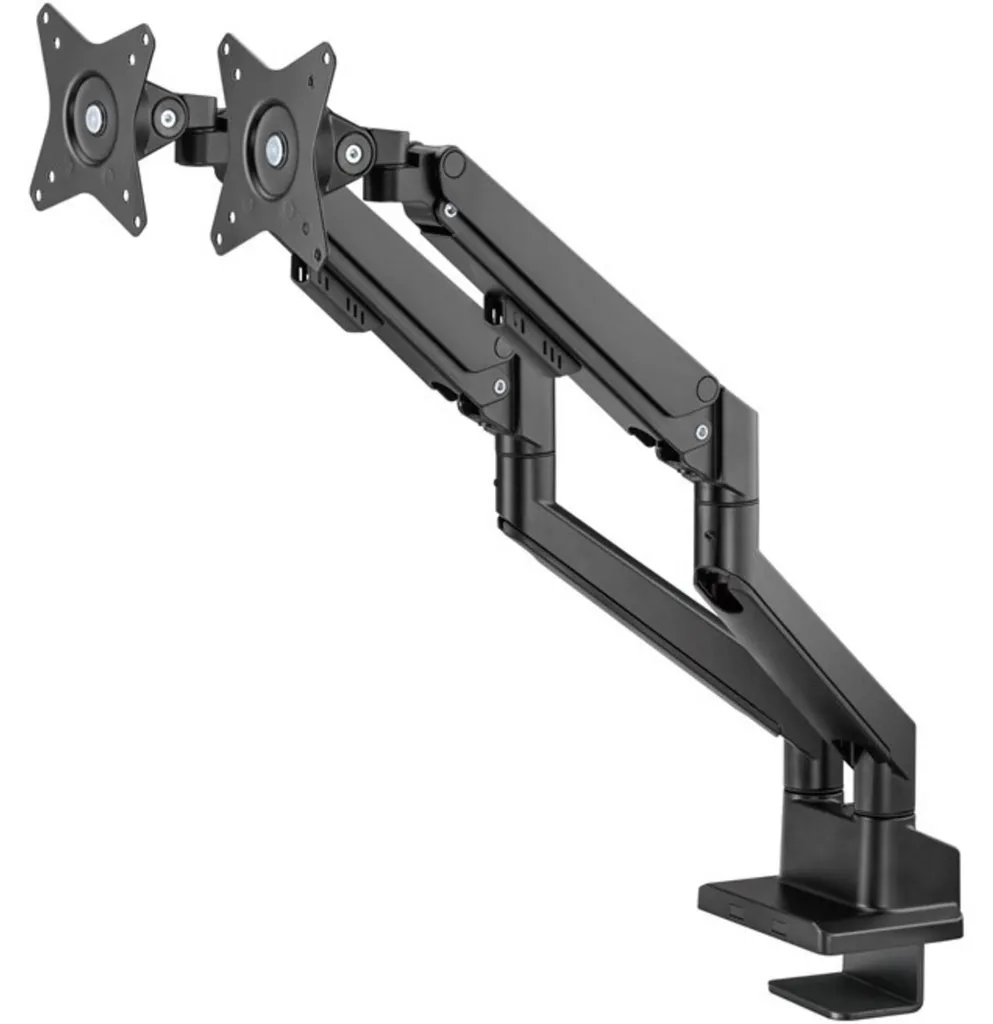 Goobay 70814 Support Double Écran à Gaz pour Moniteurs 17-32 Pouces