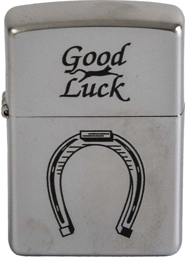 Feuerzeuge Zippo 205 Good Luck Horse Mann Grau Metall
