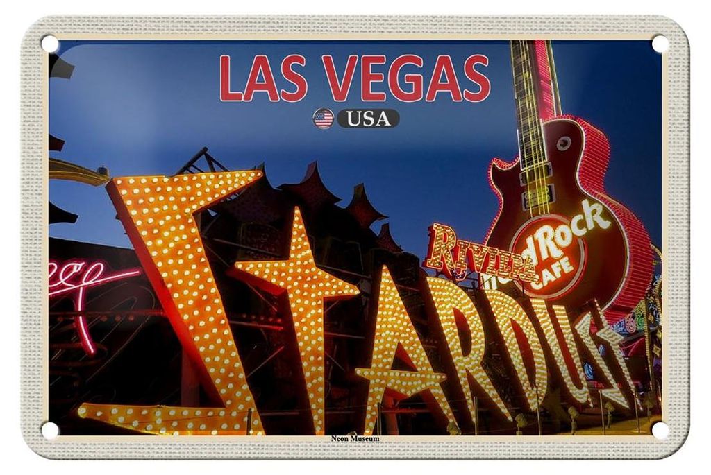 Blechschild Reise 18x12cm Las Vegas USA Neon Museum Produktbild 