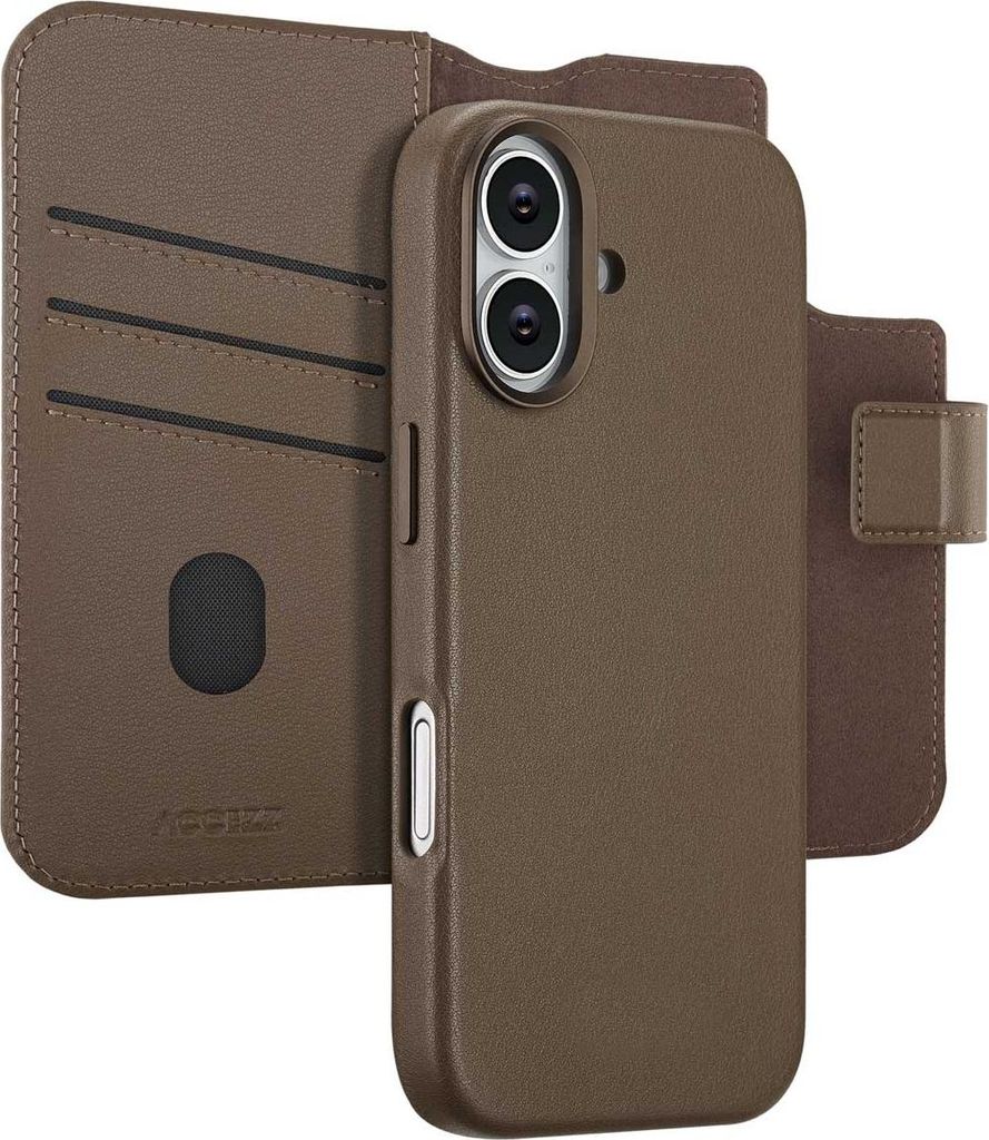 Accezz 2-in-1 Klapphülle aus Leder mit MagSafe iPhone 17 - Kaffeebraun