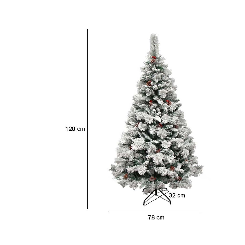 Umelá borovica zasnežená, v rôznych veľkostiach, 120 cm Obrázok produktu 