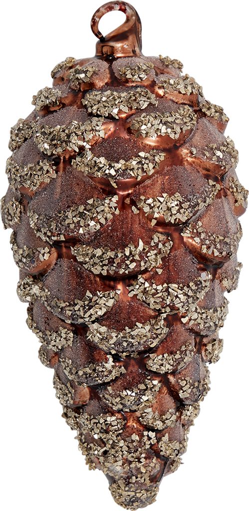 Greengate Weihnachtszapfen brown glitter xlarge 15cm