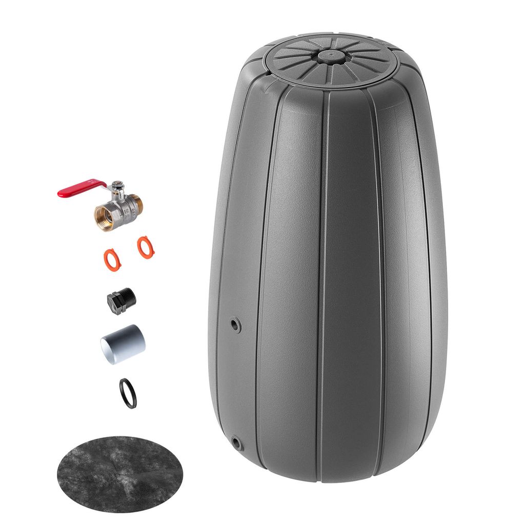 KADAX Regenwassertank Wasserfass 200L Regenbehälter + Wasserhahn mit Blumentopf 2in1