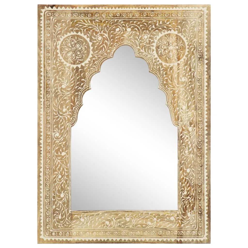 Miroir mural VidaXL peint à la main 40x55 cm en bois de manguier massif