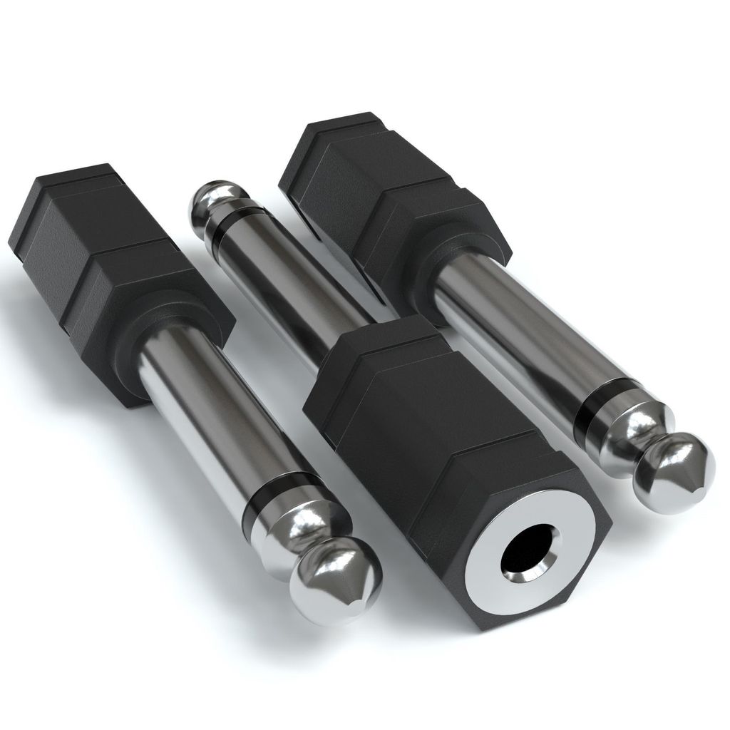 3x Klinke Adapter 3.5mm Stereo auf 6.35mm Mono TS Stecker Aux Audio