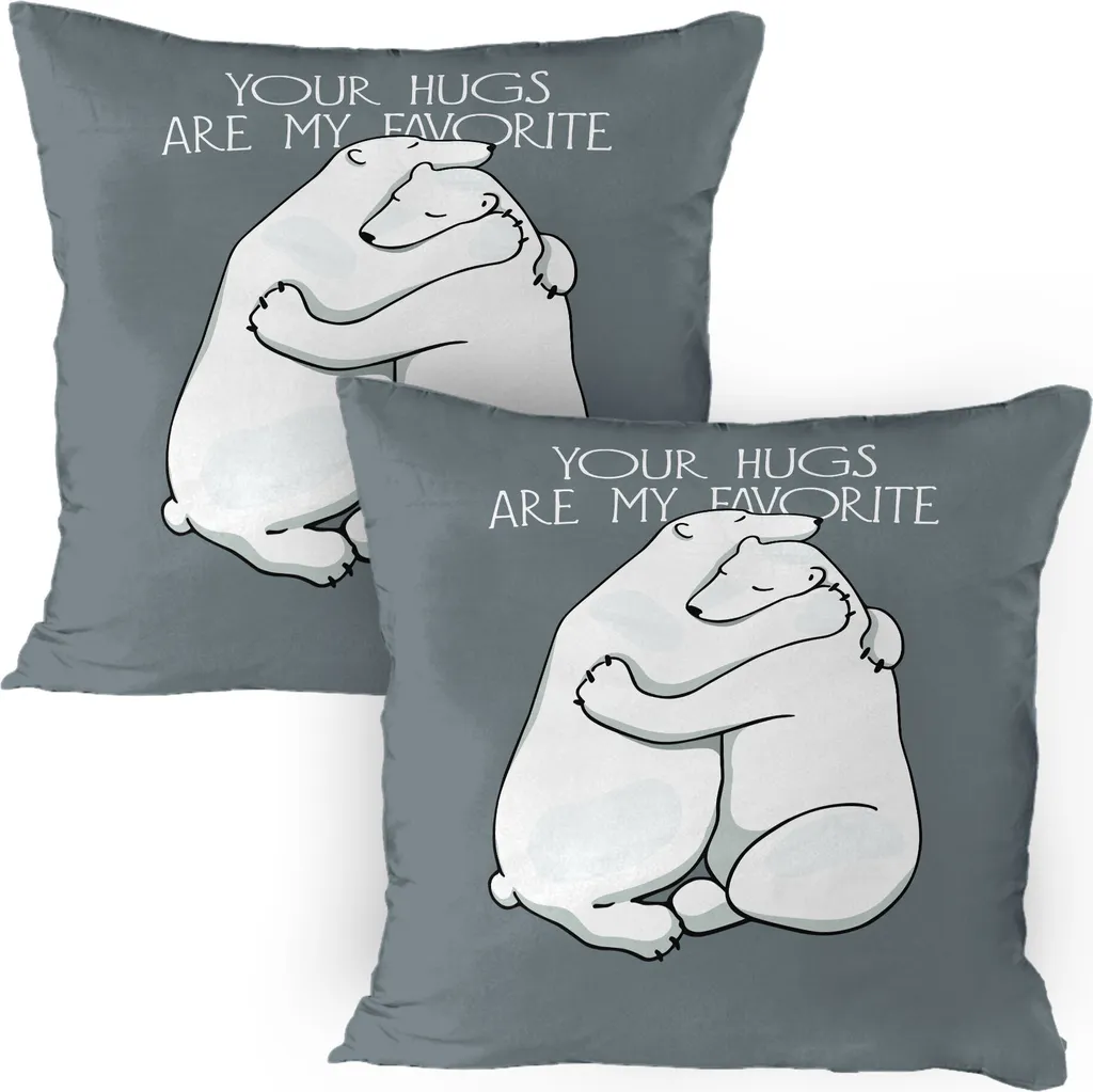 ABAKUHAUS Federe Orso 80x80 - Set 2 Pezzi Romantici per Arredo Casa