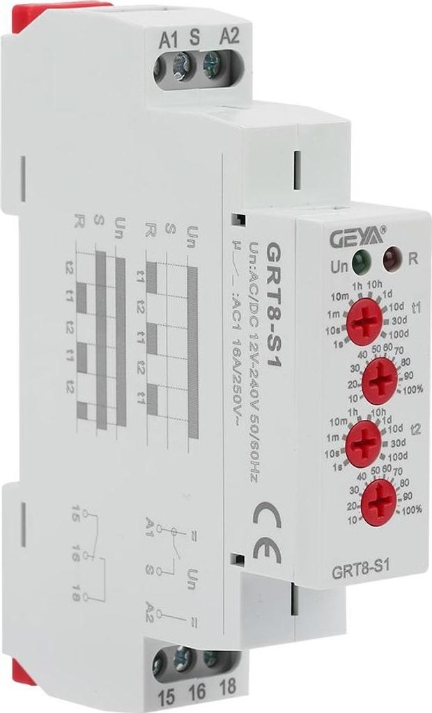 GRT8-S1 Mini Asymmetrischer Zyklus-Timer ON/OFF Wiederhol-Zyklus-Relais AC/DC 12-240V
