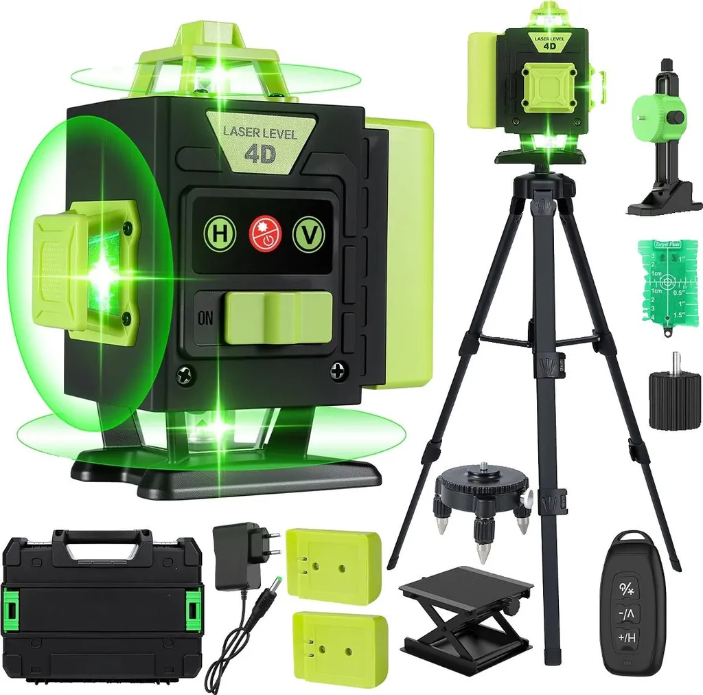 Niveau laser rotatif 360 degrés autonivelant avec pack double batterie