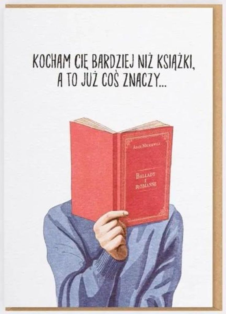 Karnet - Kocham Cię bardziej niż książki, a to... - Nadwyraz