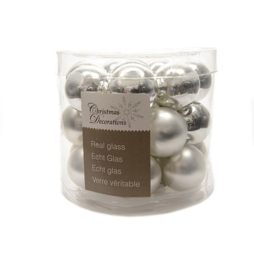 Weihnachts-Micro-Kugeln Silberfarben Ø 2,5 cm aus Glas - Produktbild 4