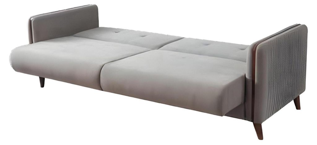 Moderne Polstergruppe Sitzmöbel Couch Garnitur 3+1 Sitzer Set Sessel Holz