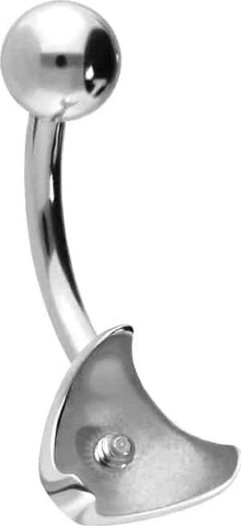 Bauchnabelpiercing Titan Bananabell mit Innengewinde Silber Stablänge: 10mm
