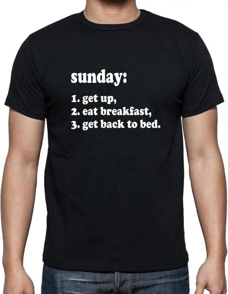Herren Grafik T-Shirt To-Do-Liste für Sonntag – Sunday To Do List – Öko-Verantwortlich Vintage Jahrgang Kurzarm Lustige Druck Geburtstag Gesc...