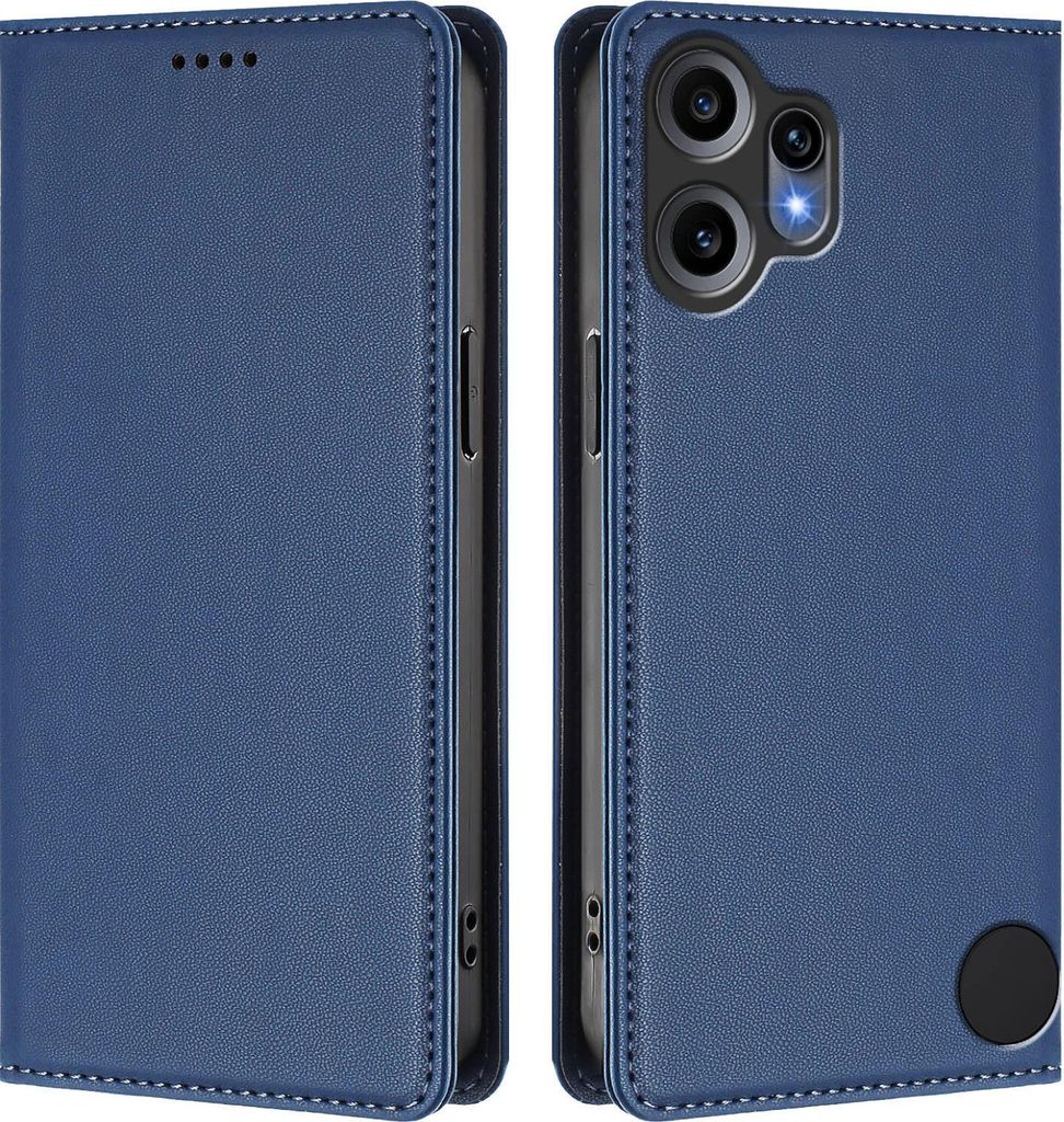 Handyhülle für Nothing CMF Phone 2 Pro, Kunstleder Klapphülle Stoßfeste Magnetische Hülle mit Ständer Dunkelblau