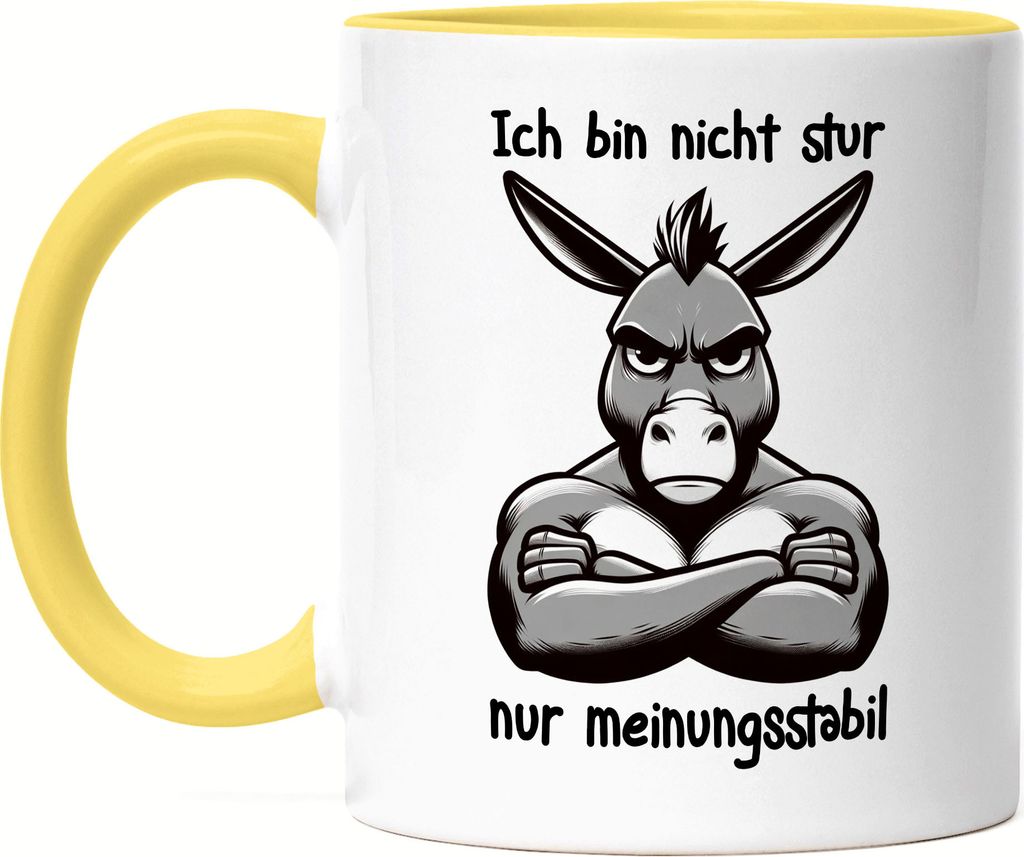Ich bin nicht stur nur meinungsstabil Muskulöser Esel Tasse Produktbild 