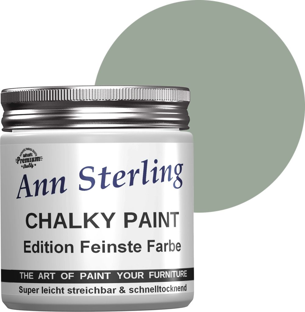 Ann Sterling Kreidefarbe Shabby Chic Farbe: 250ml. Lack Chalky Paint - Smoked Green