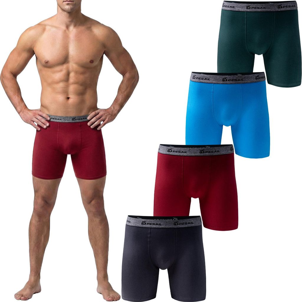 4 oder 8 Herren Boxershorts mit verlängertem Bein ohne "Aufrollen" M-6XL Übergröße Unterwäsche Unterhose Retroshorts Bunt Langes Bein 6XL 4er ...