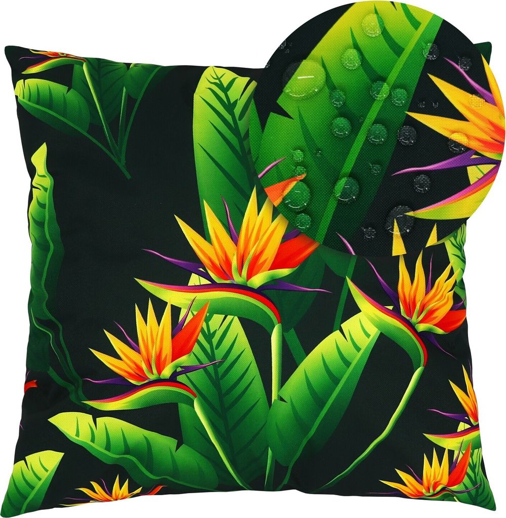 Domarex Gartenkissen Wasserdicht Botanic 45x45 cm – Terrassenkissen – Balkonkissen – Oxford-Gewebe UV-beständig – Füllung aus Silikonkuge...