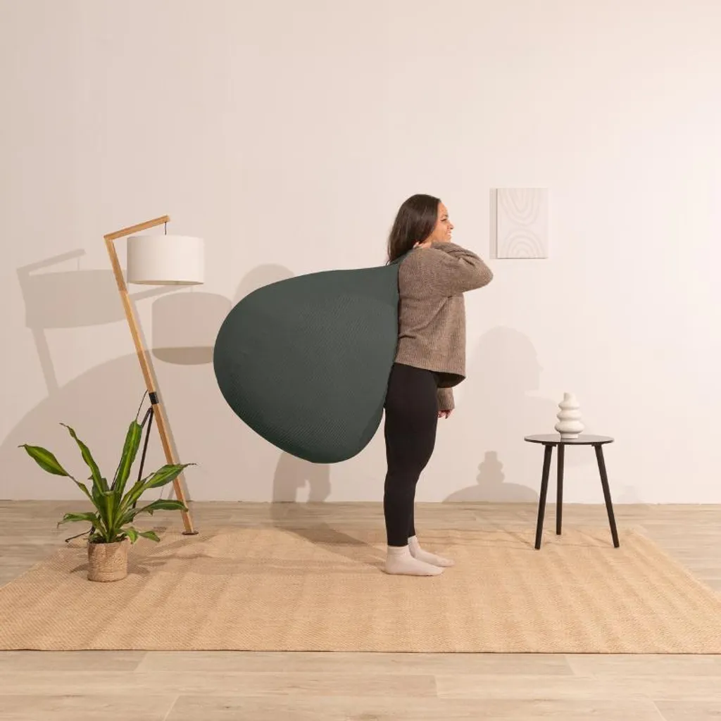 Pouf Gigante BANANAIR Velluto a Coste 120x100 | Lavabile e Resistente - 4