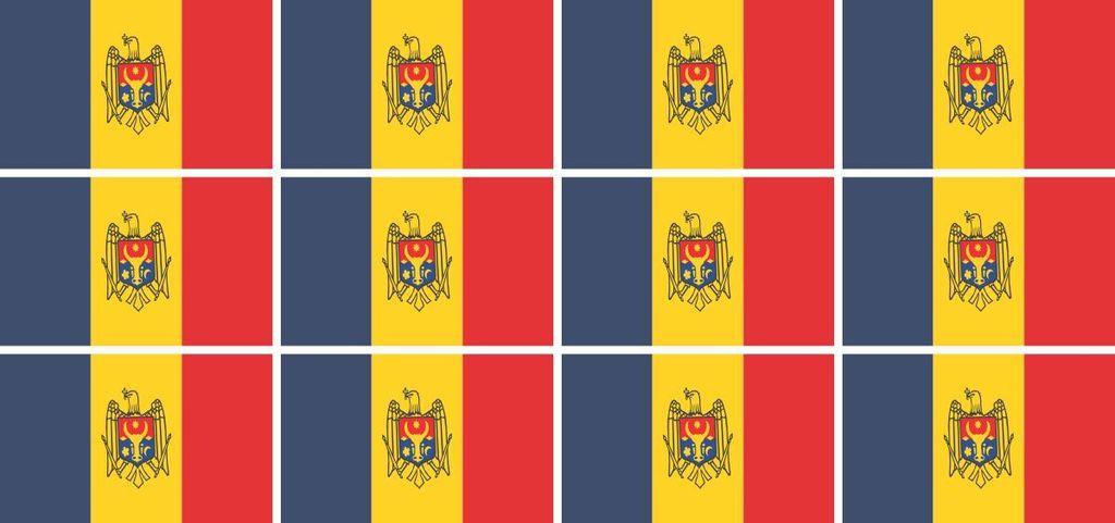 Mini Aufkleber Set - Pack glatt - 50x31mm - selbstklebender Sticker - Moldavien - Flagge / Banner / Standarte fürs Auto, Büro, zu Hause und die S...
