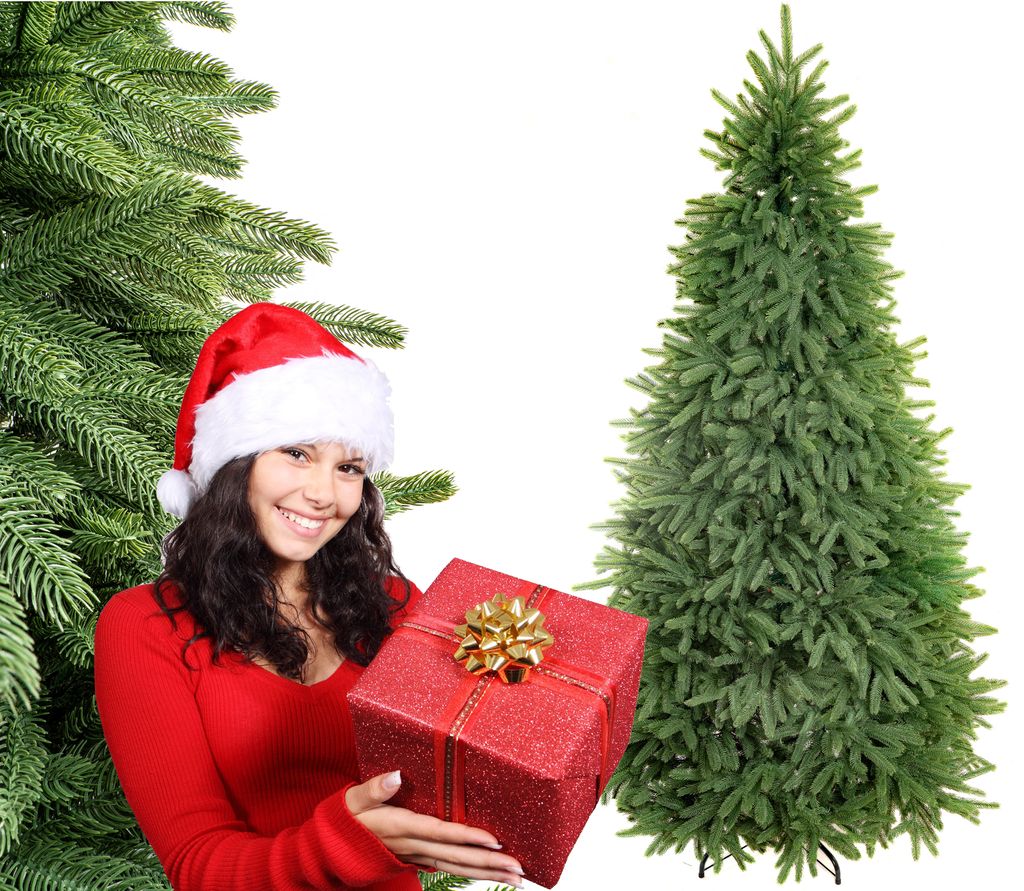 RGL PE08 Kunstlicher PREMIUM Weihnachtsbaum Full PE Naturgetreu, alle DICHTE und SILIKON Zweige, mit Metallständer Größe 150cm