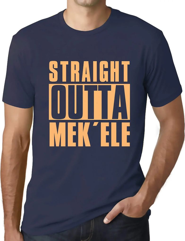 Herren Grafik T-Shirt Direkt aus dem Mek'ele – Straight Outta Mek'ele – Öko-Verantwortlich Vintage Jahrgang Kurzarm Lustige Druck Geburtstag G...