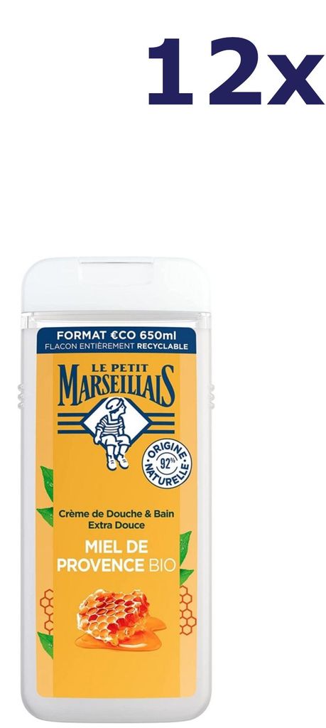 12x Le Petit Marseillais douche & bad 650ML HONING