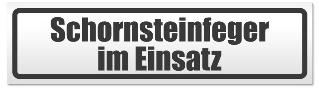 Kiwistar - Autoaufkleber - Dunkelgrau - 30 x 8 cm - Schornsteinfeger im Einsatz - Hinweis Aufkleber Sticker für Auto, Kfz, Fahrrad, PKW, LKW