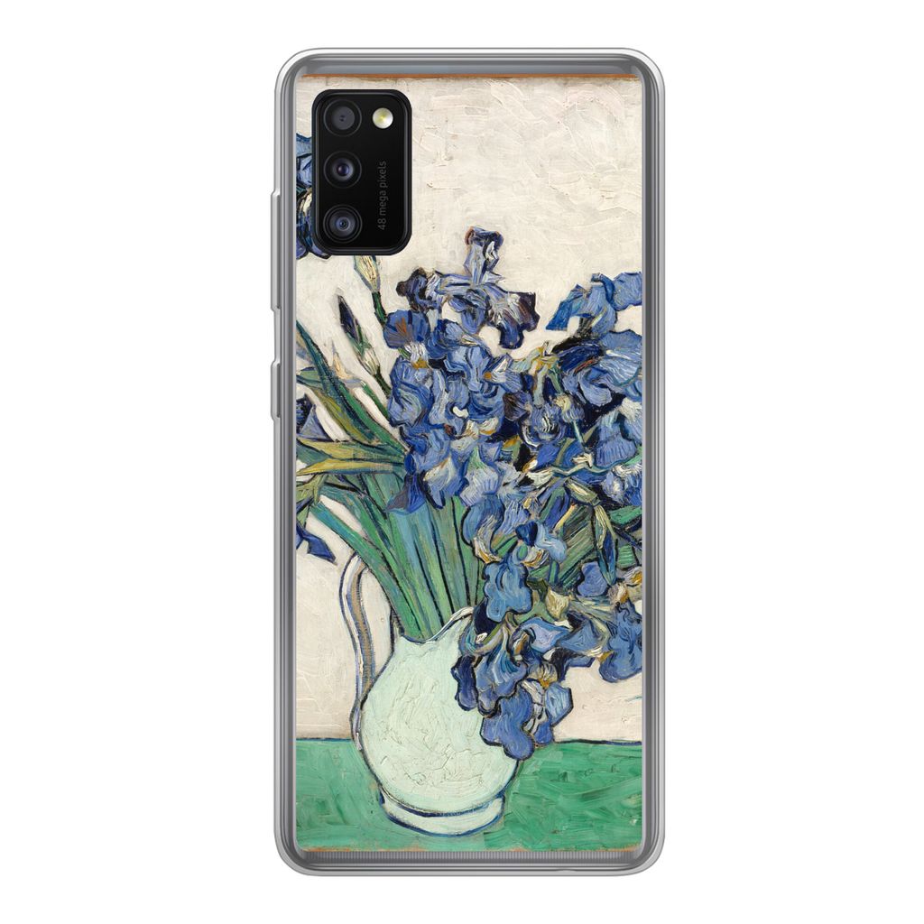 MuchoWow Handyhülle Schutzhülle Hülle für Samsung Galaxy A41 Stilleben mit Schwertlilien - Vincent van Gogh Silikon Softcase Handy Hülle - M...