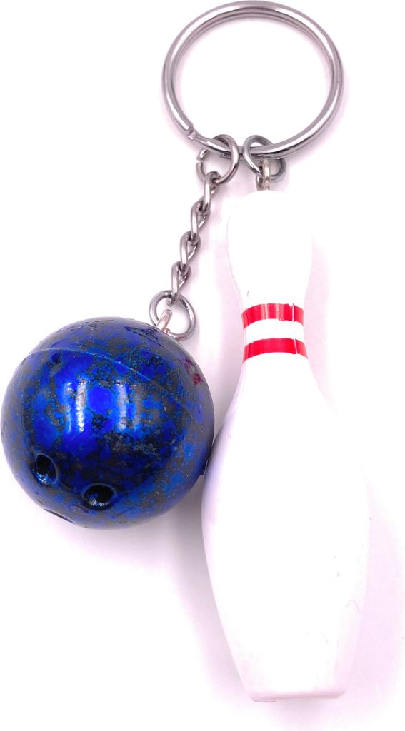 Onwomania Schlüsselanhänger Bowling Pin Kugel Set Blau Grün Pink Anhänger Keychain