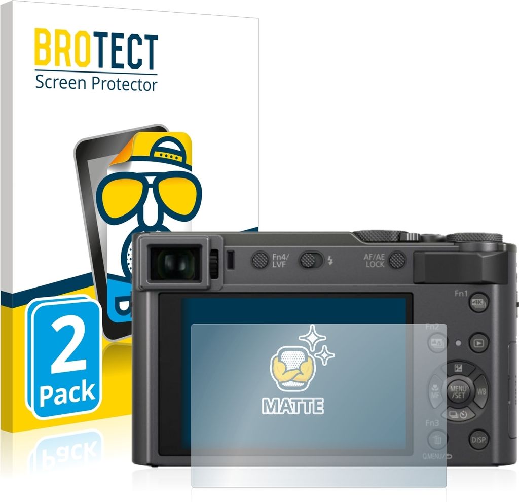 2x BROTECT Schutzfolie für Panasonic Lumix DC-TZ200 Displayschutz Displayschutzfolie Folie Matt Entspiegelungsfolie