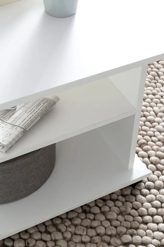 Table basse WL5.738 blanche à plateau rotatif 95cm finition laquée - 6
